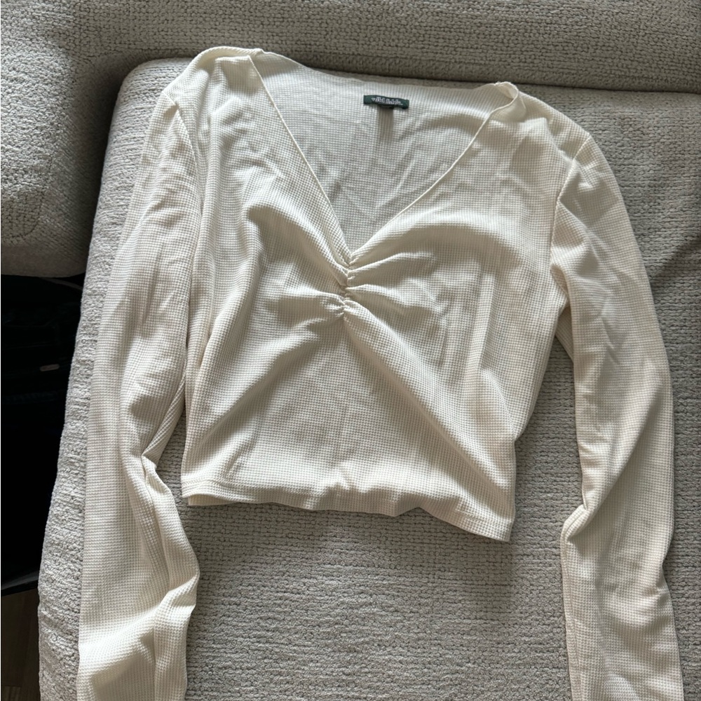 long sleeve waffle top